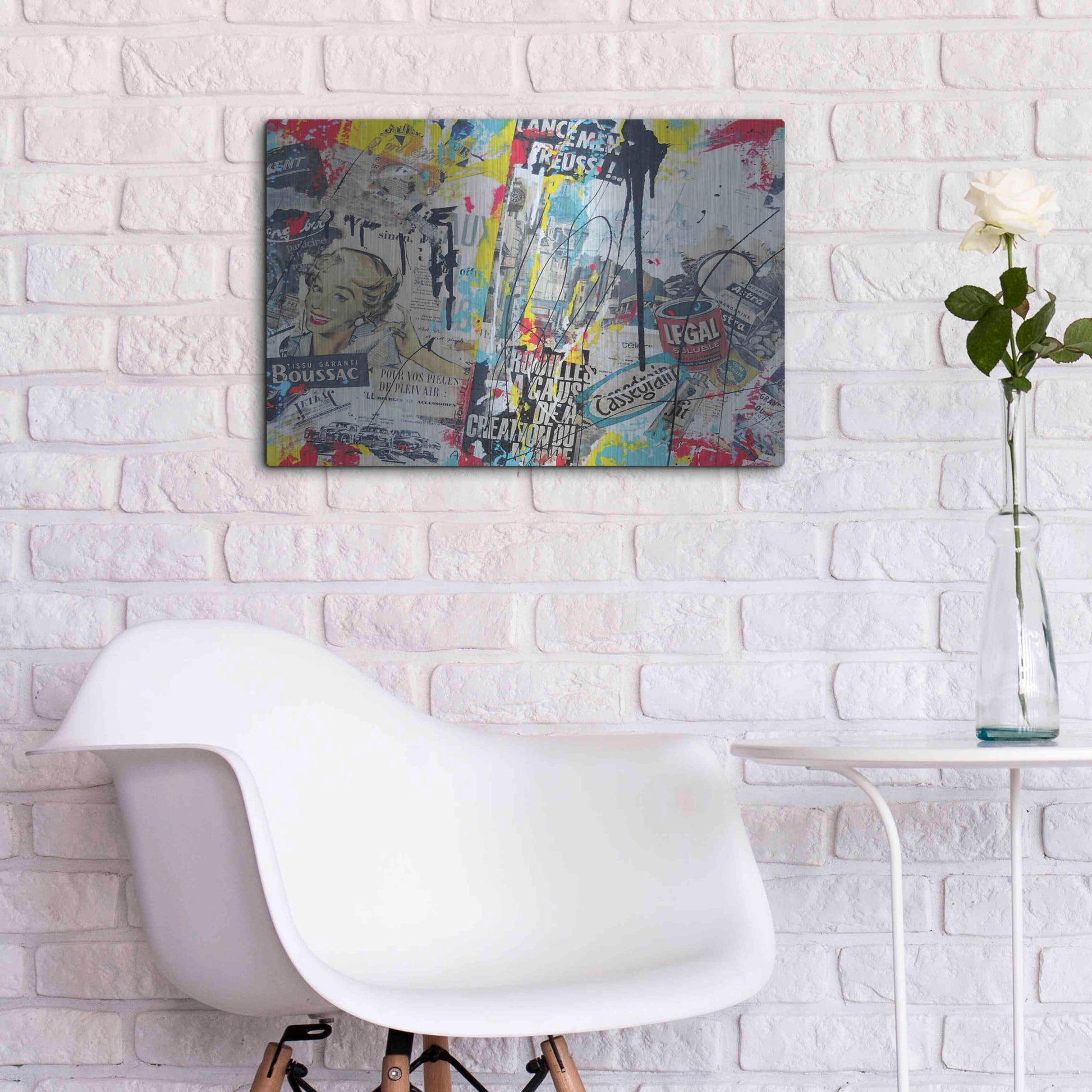 Luxe Metal Art 'Soluble' by David Drioton, Metal Wall Art,24x16