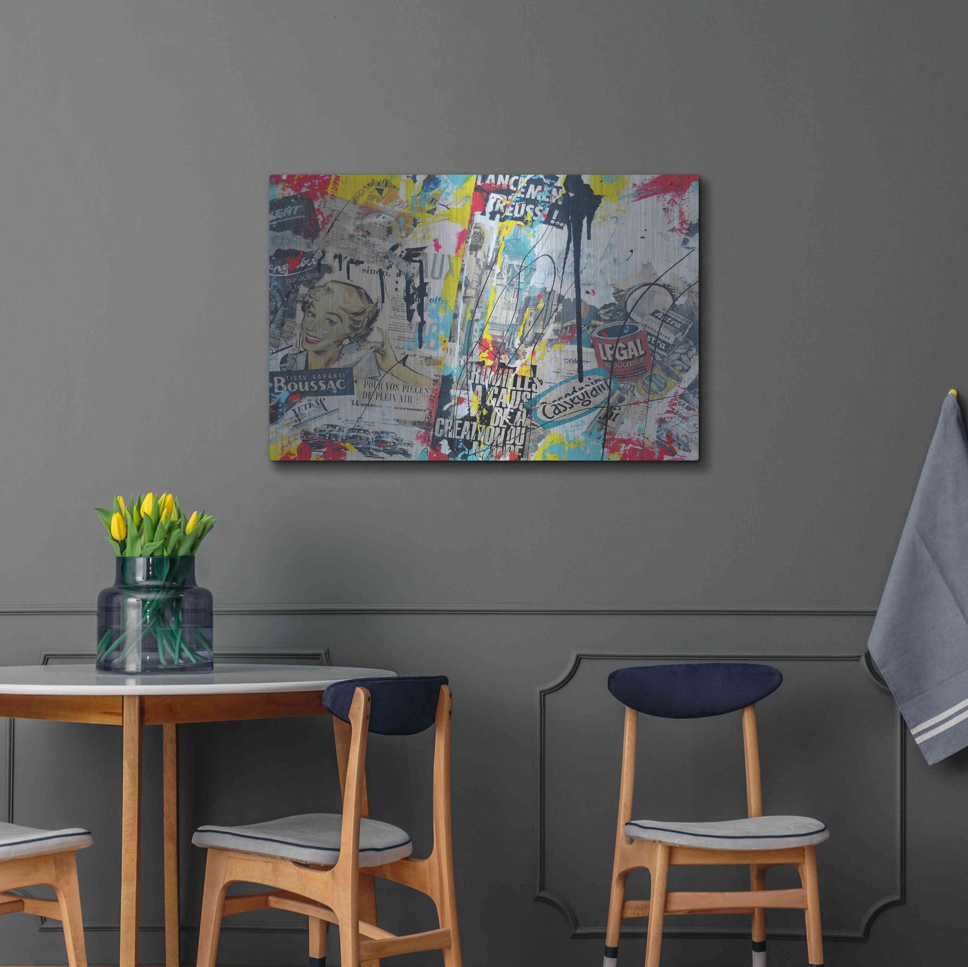 Luxe Metal Art 'Soluble' by David Drioton, Metal Wall Art,36x24