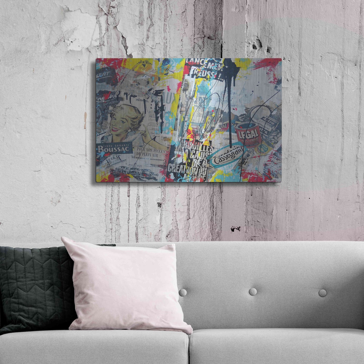 Luxe Metal Art 'Soluble' by David Drioton, Metal Wall Art,36x24