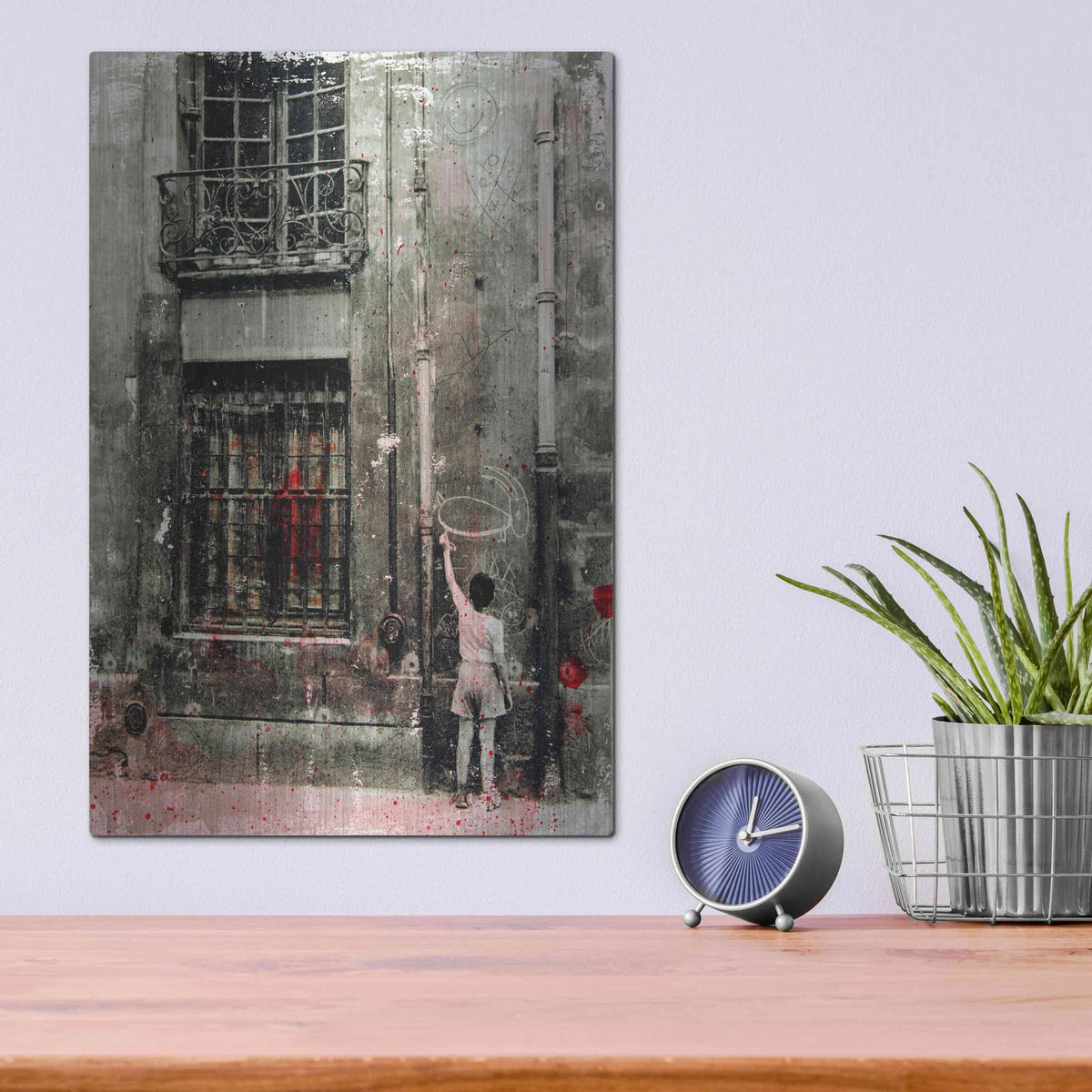 'First Graffiti' by DB Waterman – Metal Wall Art, 12x16 room view