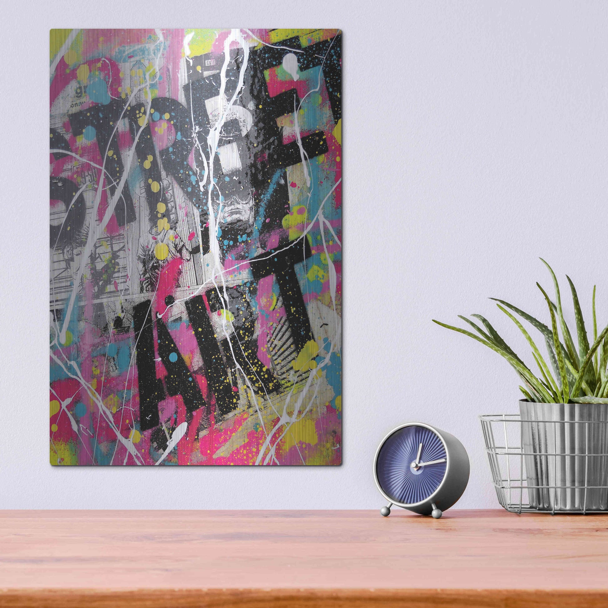 Luxe Metal Art 'Street Art' by David Drioton, Metal Wall Art,12x16