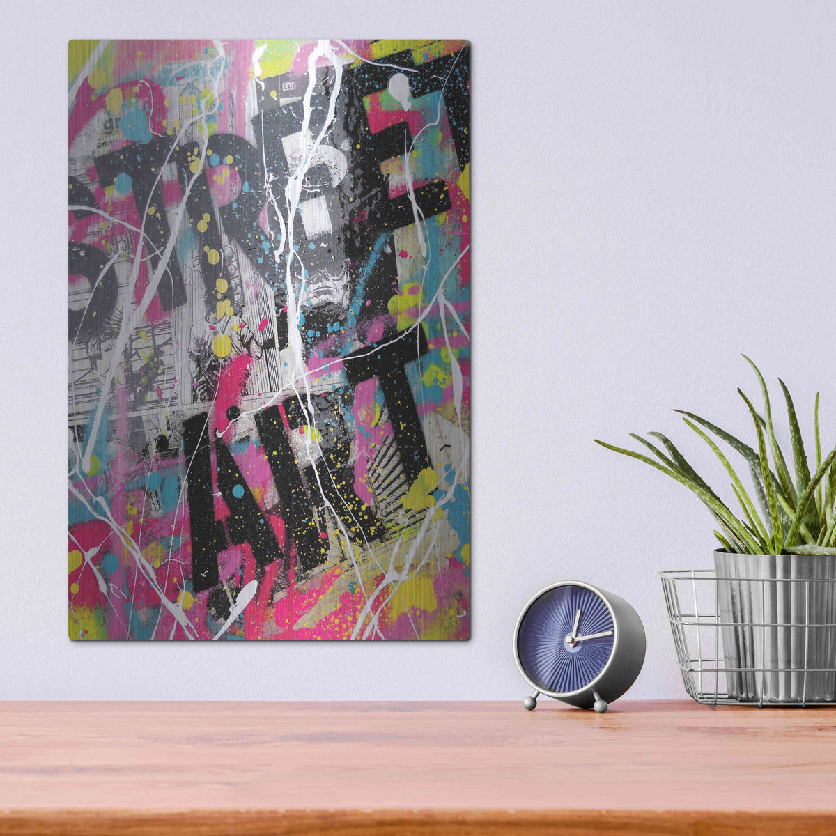 Luxe Metal Art 'Street Art' by David Drioton, Metal Wall Art,12x16