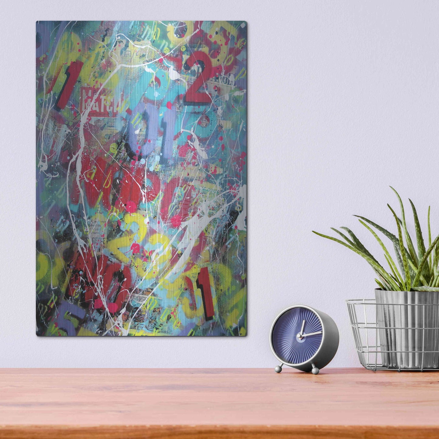 Luxe Metal Art 'Words as Brushstrokes 2' by David Drioton, Metal Wall Art,12x16