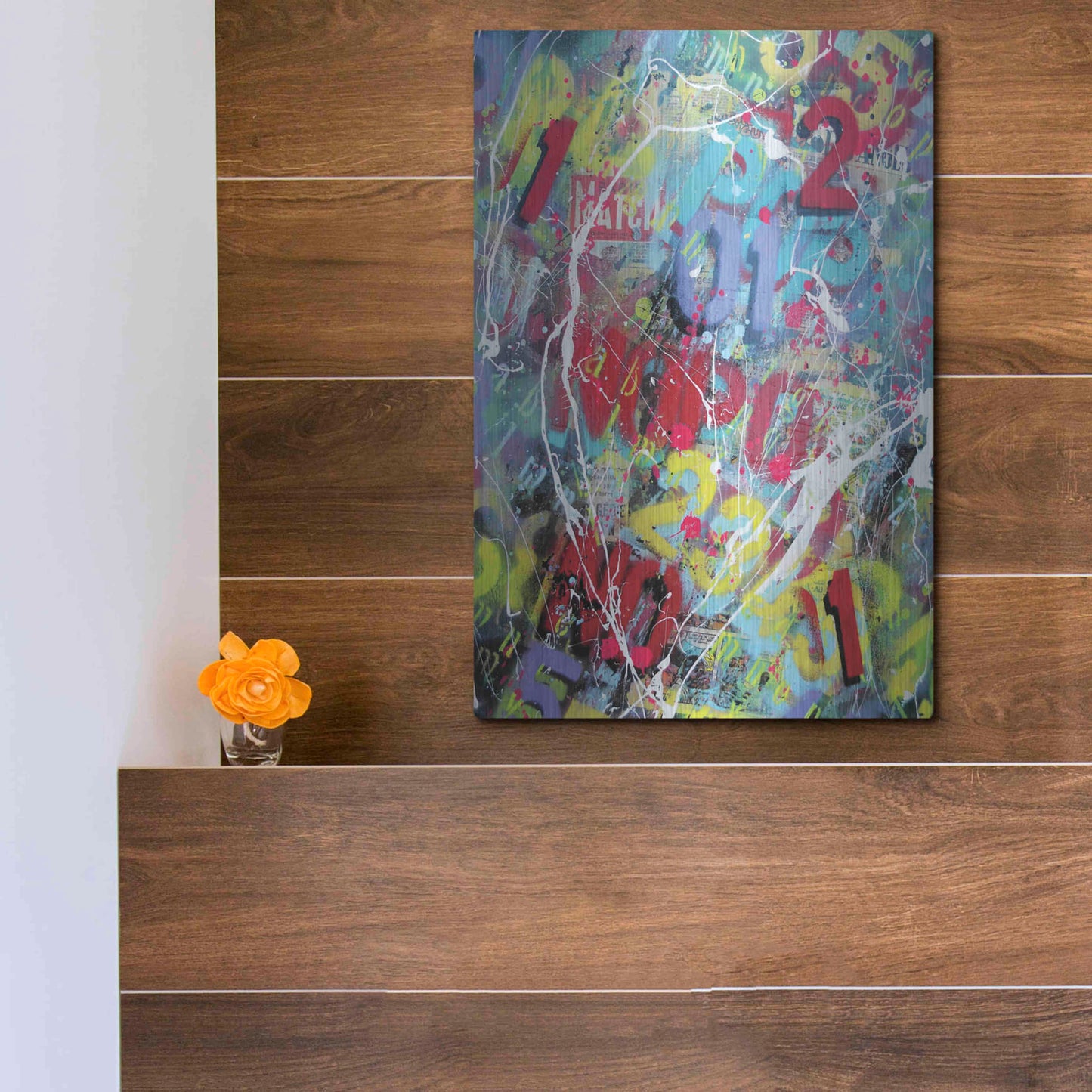 Luxe Metal Art 'Words as Brushstrokes 2' by David Drioton, Metal Wall Art,12x16