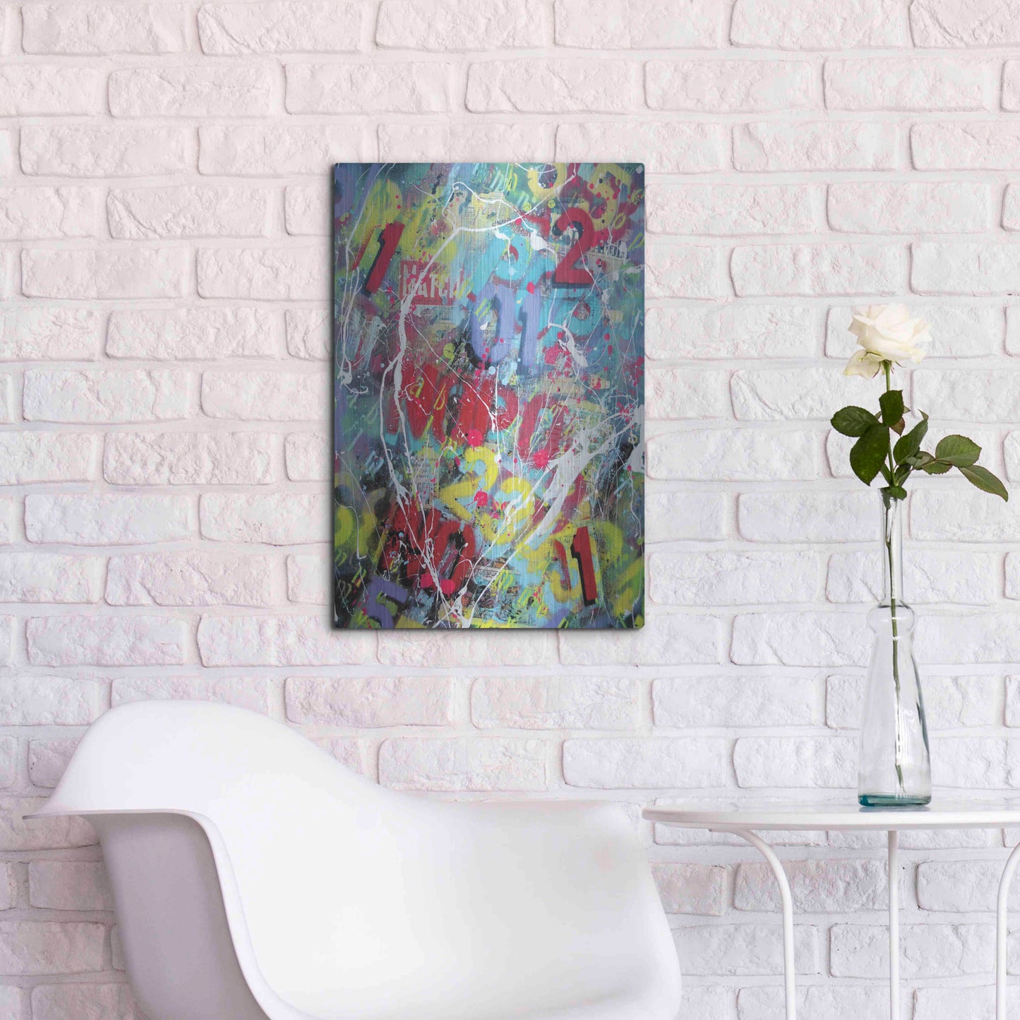 Luxe Metal Art 'Words as Brushstrokes 2' by David Drioton, Metal Wall Art,16x24