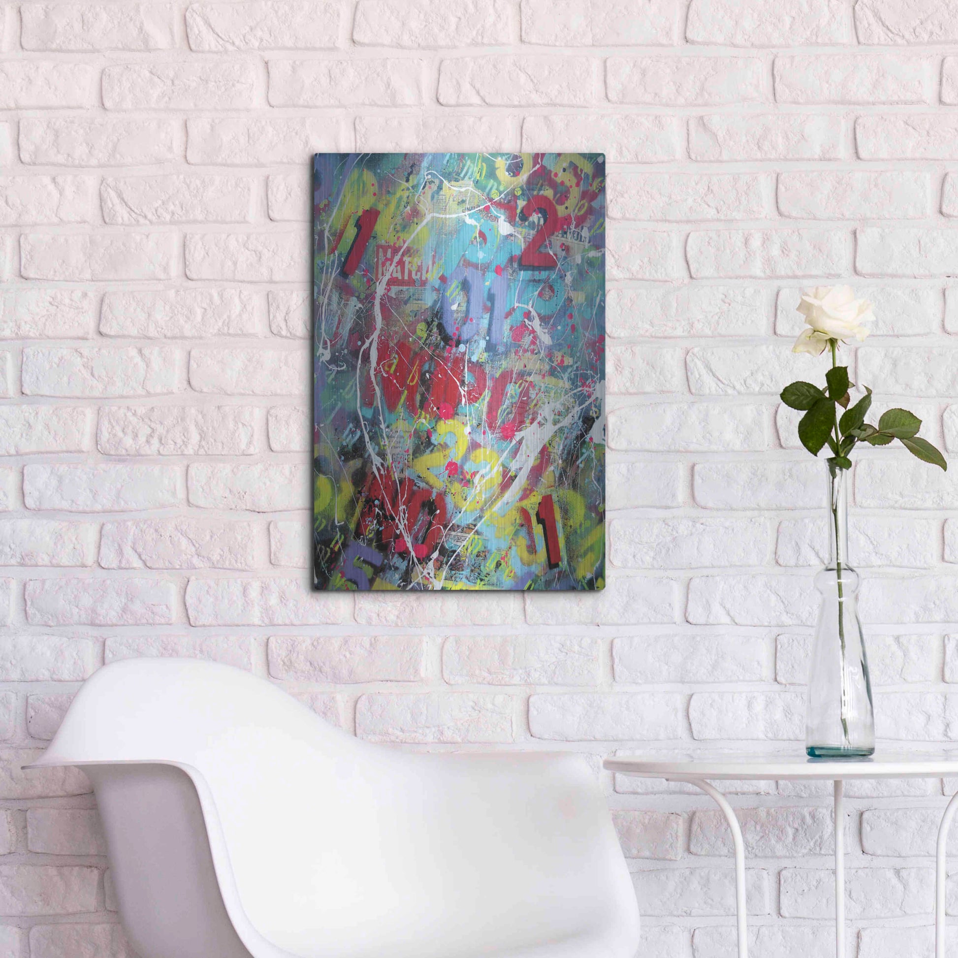 Luxe Metal Art 'Words as Brushstrokes 2' by David Drioton, Metal Wall Art,16x24