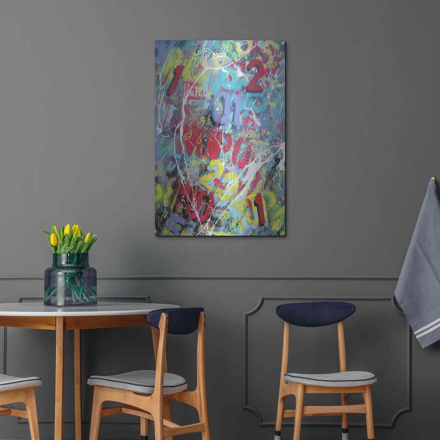 Luxe Metal Art 'Words as Brushstrokes 2' by David Drioton, Metal Wall Art,24x36