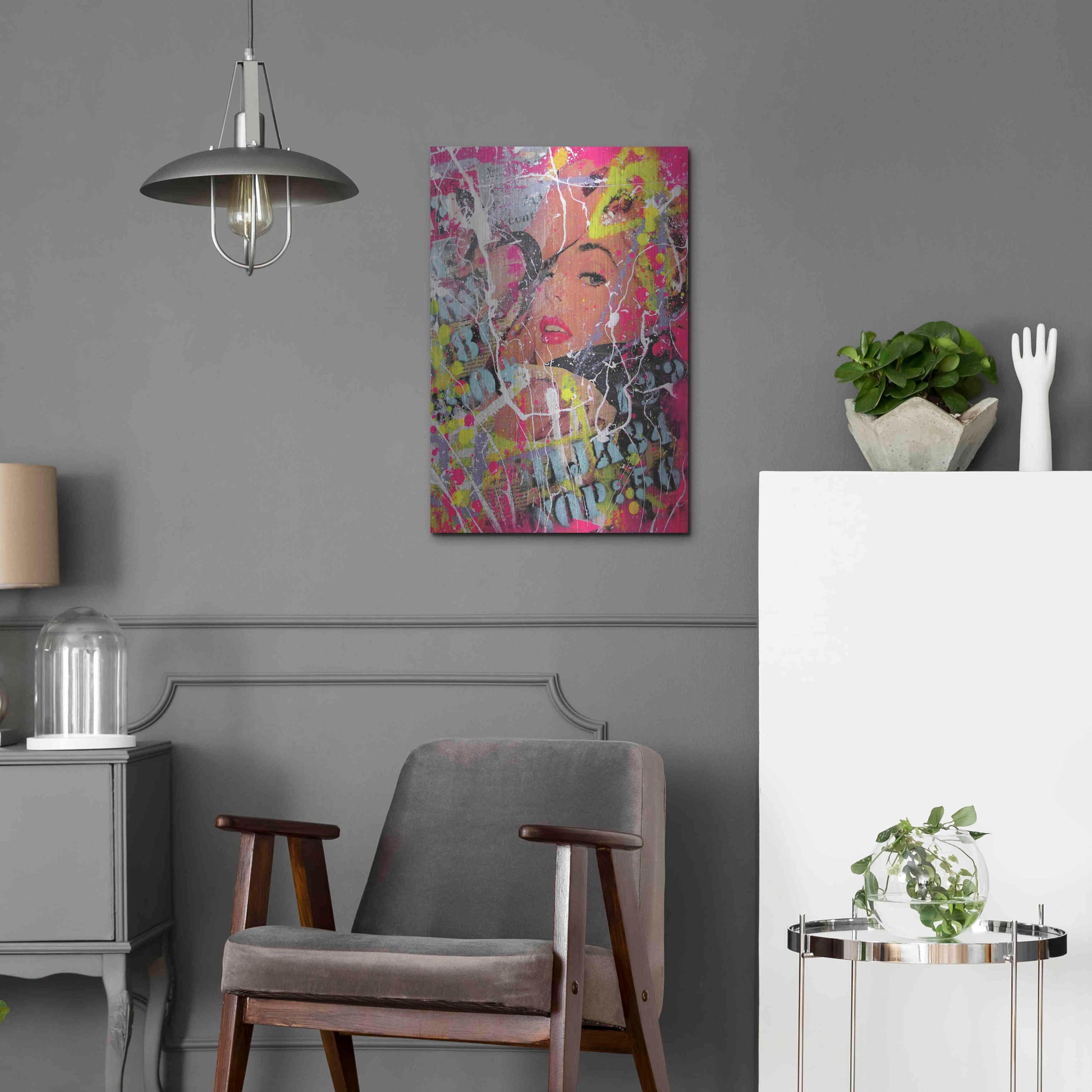 Luxe Metal Art 'You had me at hello' by David Drioton, Metal Wall Art,16x24