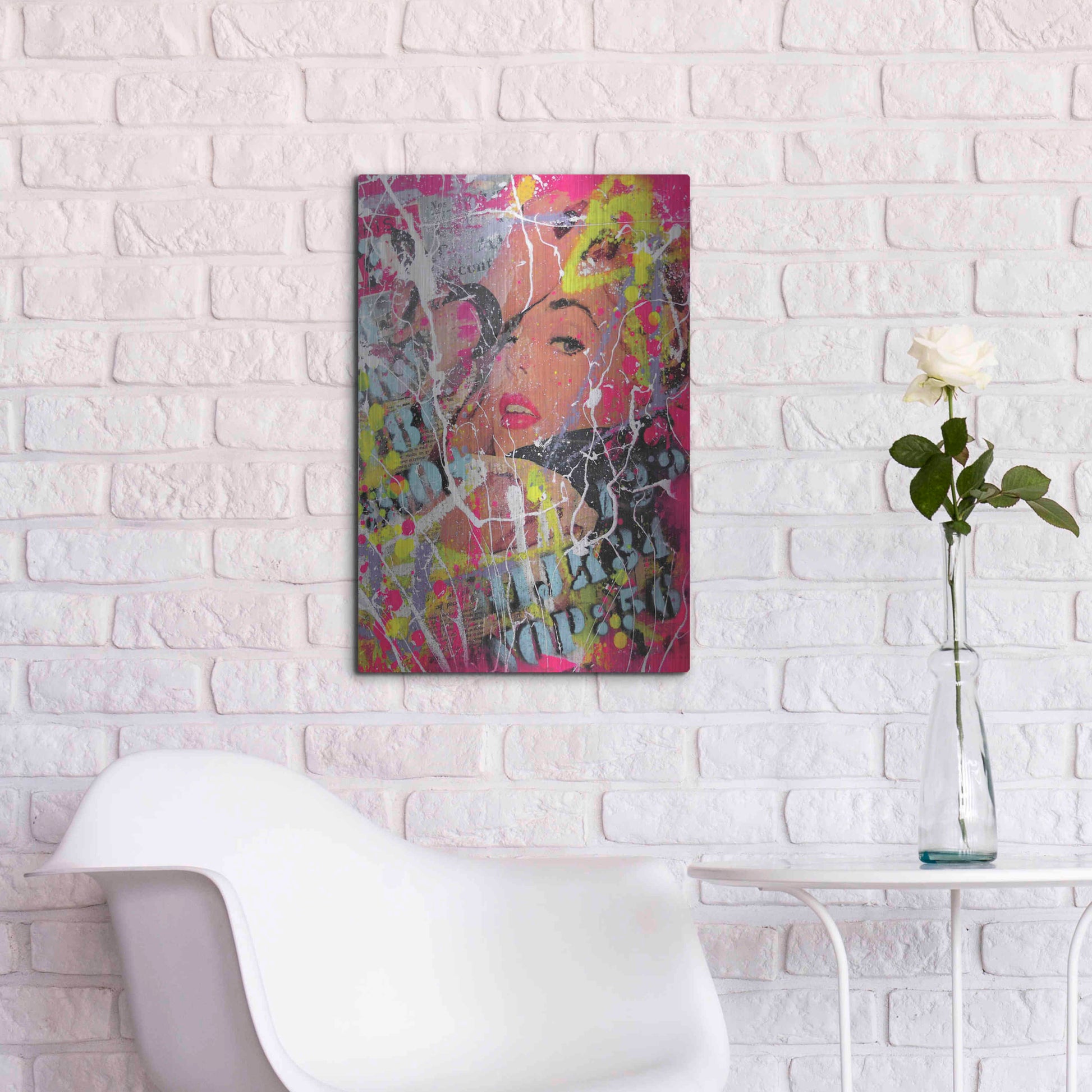 Luxe Metal Art 'You had me at hello' by David Drioton, Metal Wall Art,16x24