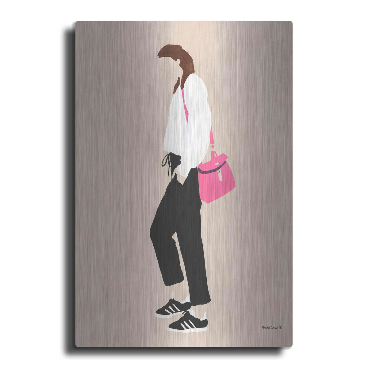 'Hot Pink Handbag' by Megan Galante – Metal Wall Art