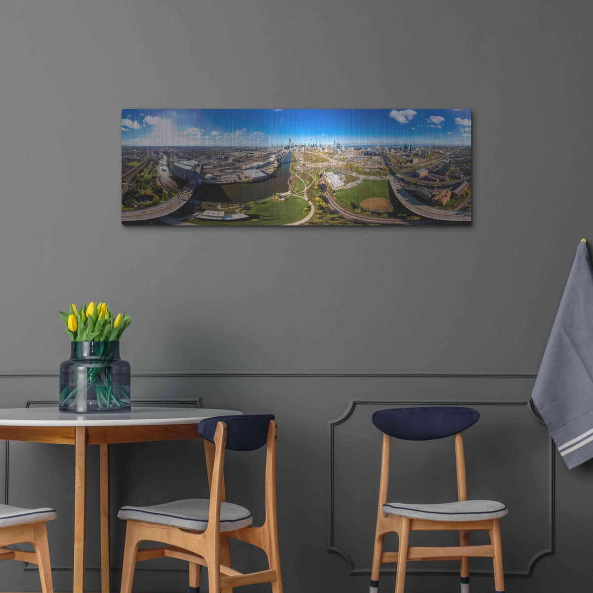 'Chicago Views' by Luxe Portfolio – Metal Wall Art, 48x16 room view
