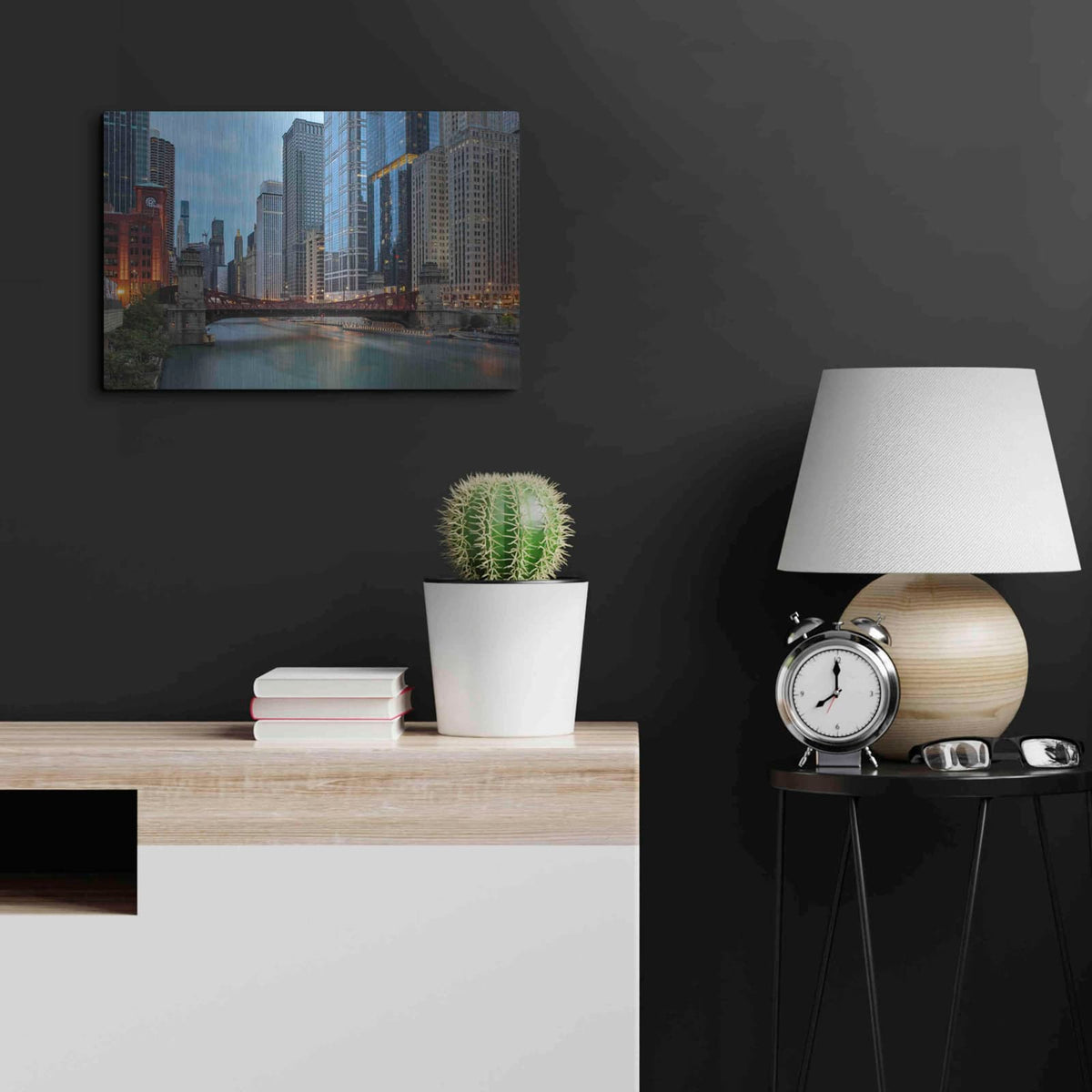 'Chicago River' by Luxe Portfolio – Metal Wall Art, 24x16 room view