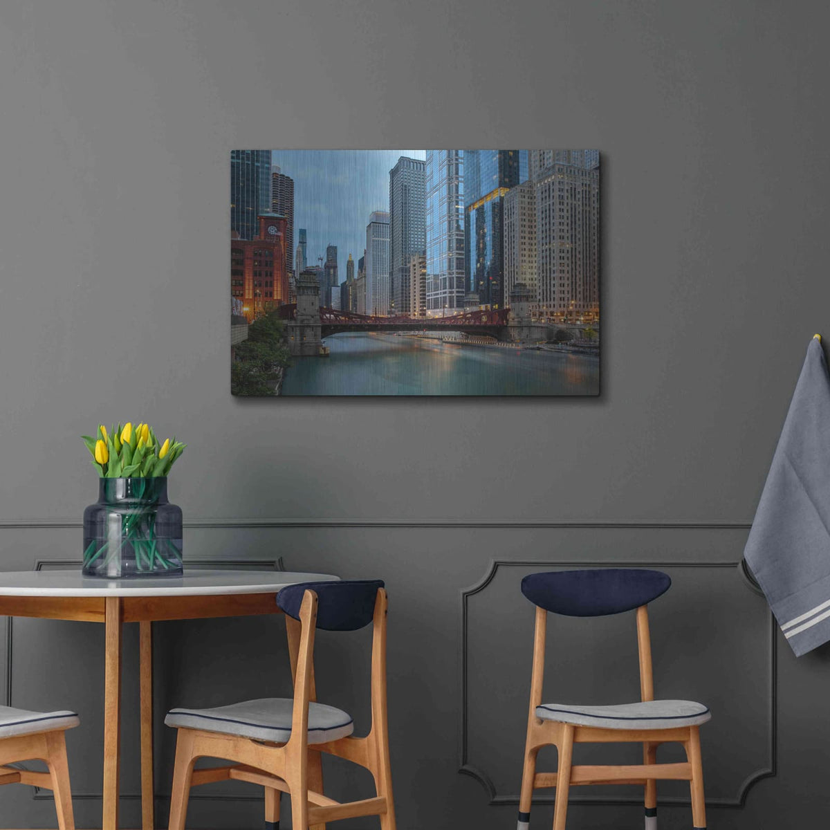 'Chicago River' by Luxe Portfolio – Metal Wall Art, 36x24 room view