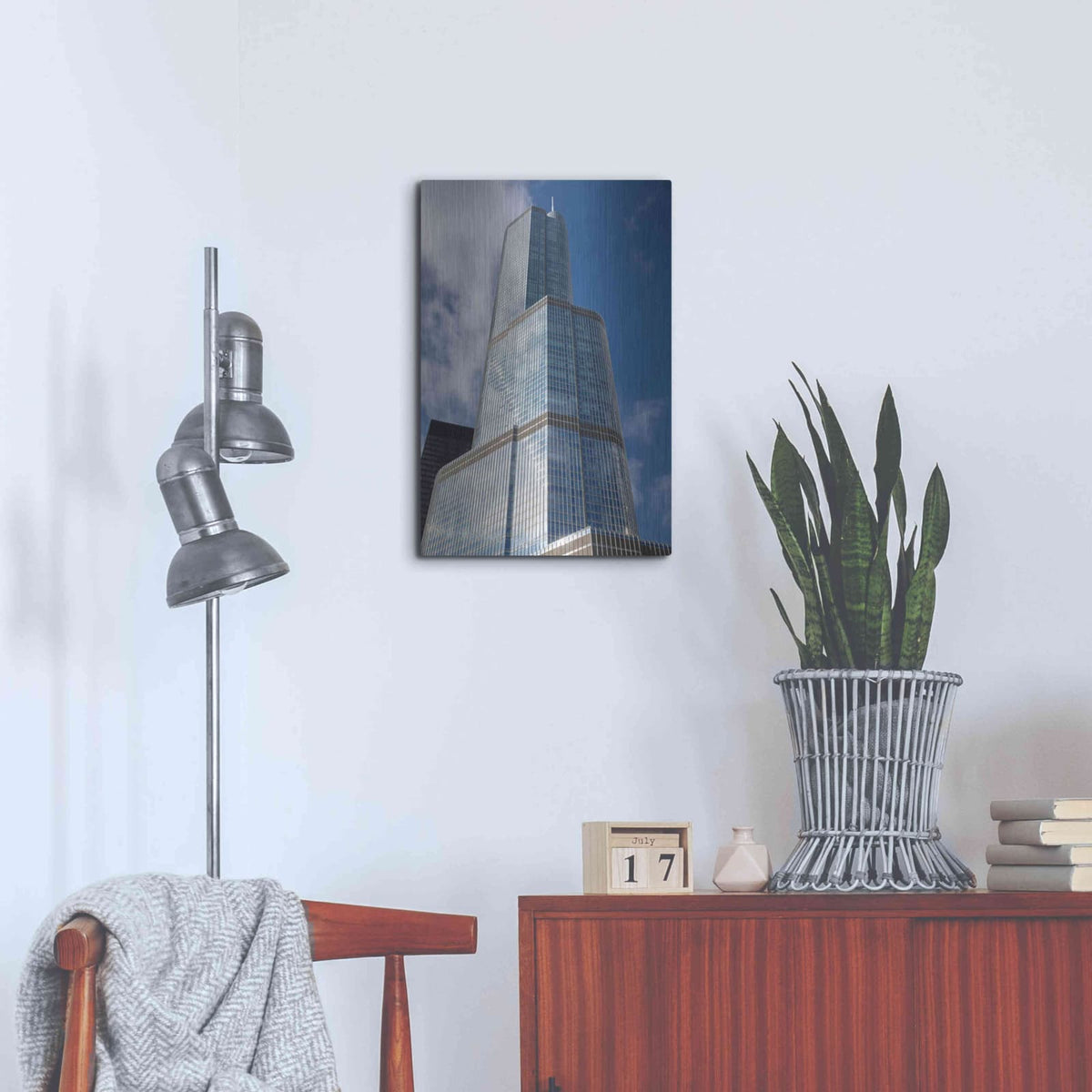 'Architectural Chicago' by Luxe Portfolio – Metal Wall Art, 16x24 room view