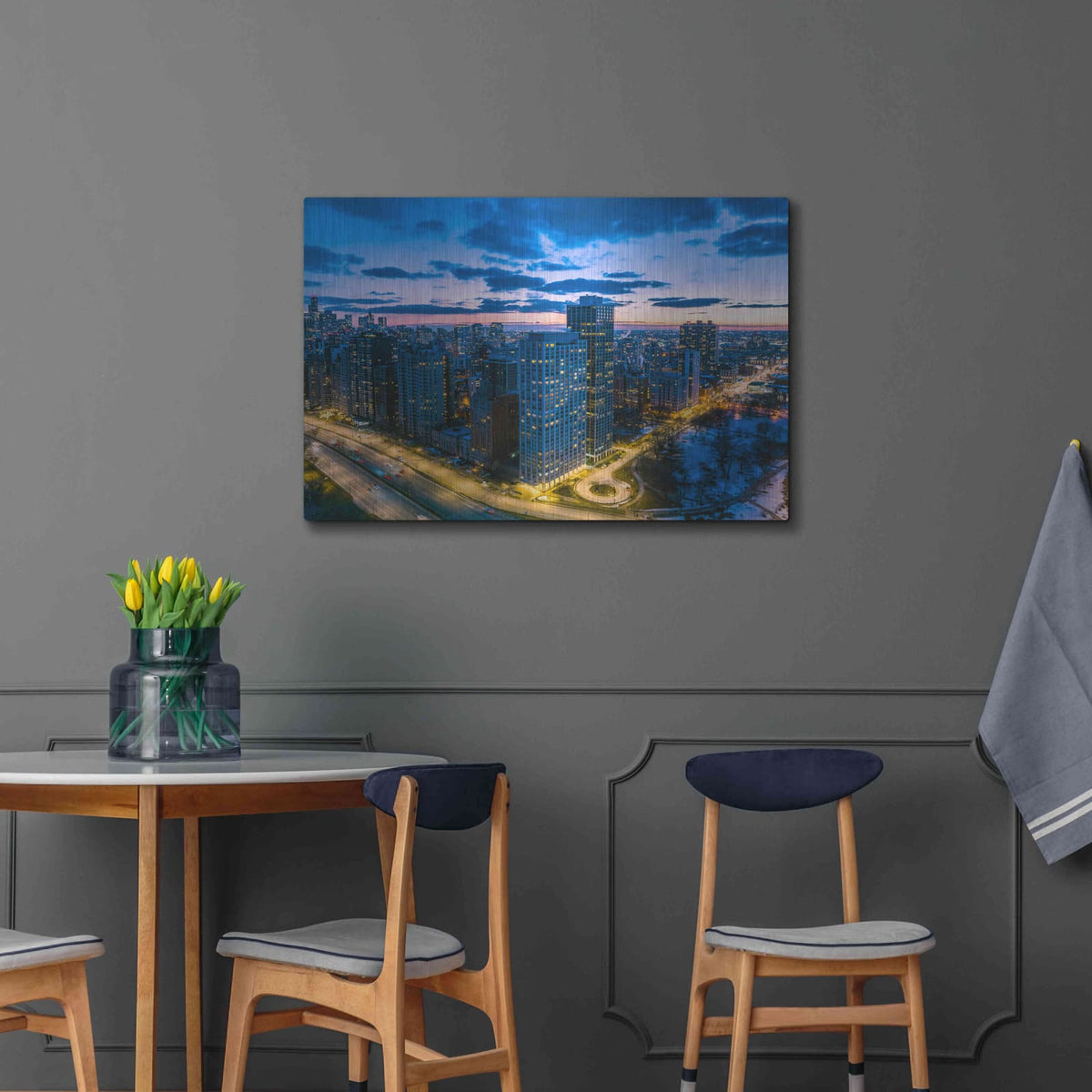 'Amazing Chicago Night' by Luxe Portfolio – Metal Wall Art, 36x24 room view