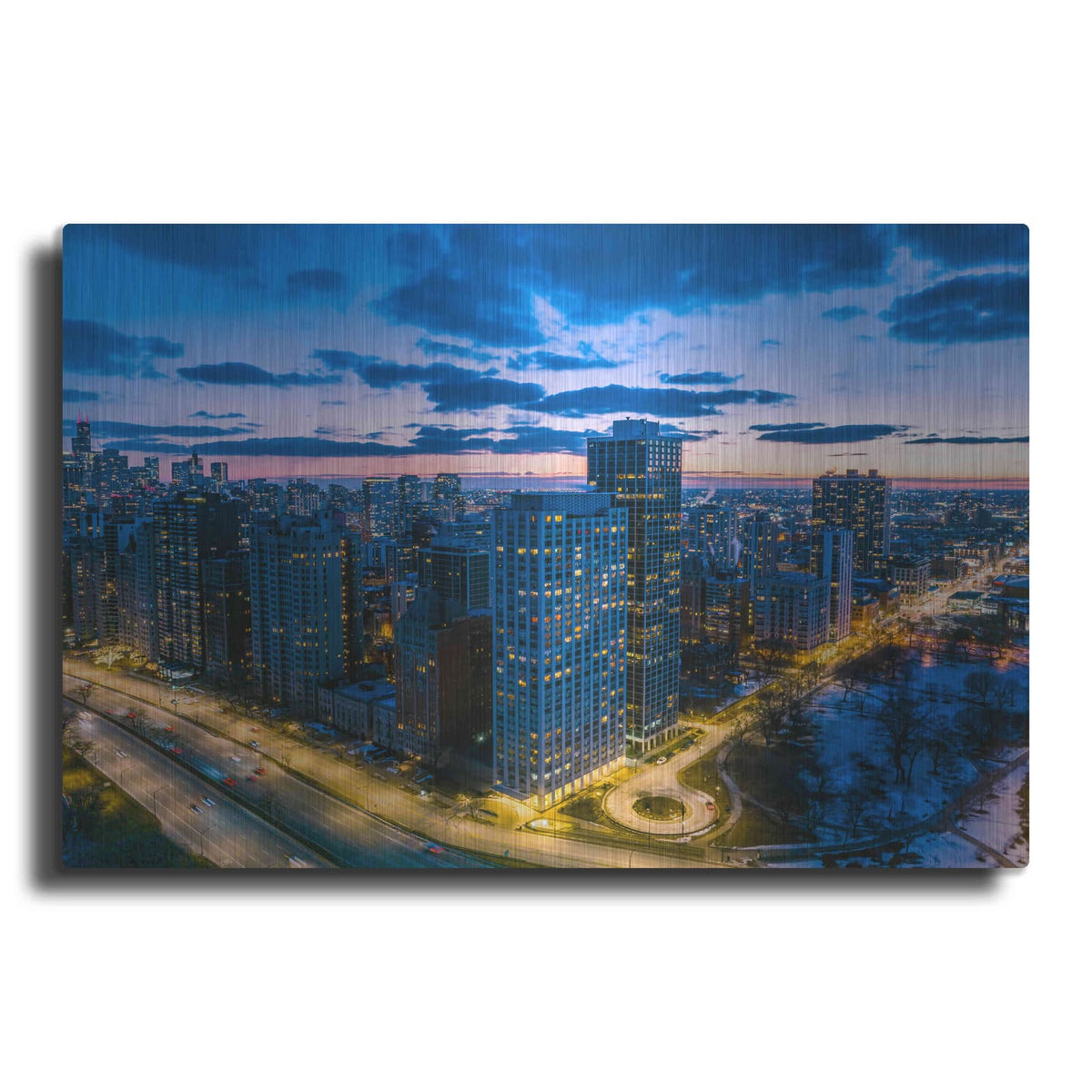 'Amazing Chicago Night' by Luxe Portfolio – Metal Wall Art