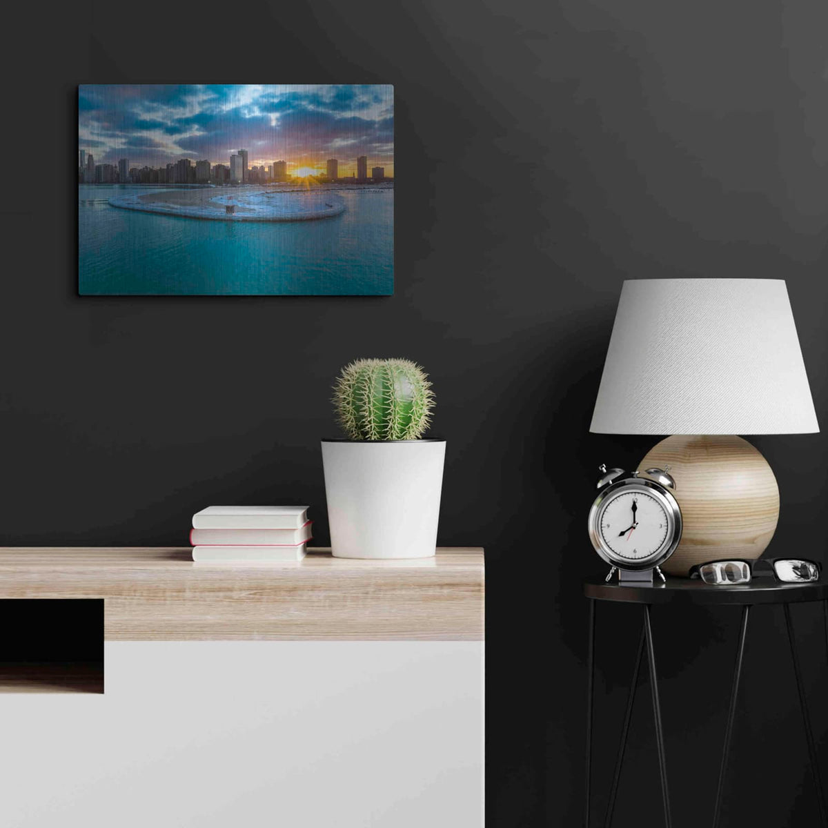 'Chicago from Lake Michigan' by Luxe Portfolio – Metal Wall Art, 24x16 room view