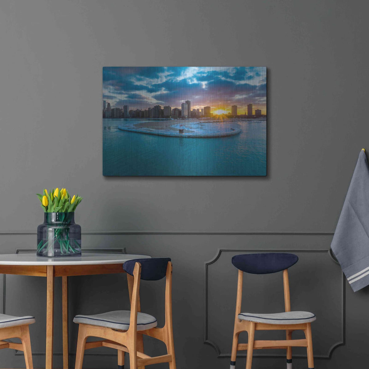 'Chicago from Lake Michigan' by Luxe Portfolio – Metal Wall Art, 36x24 room view