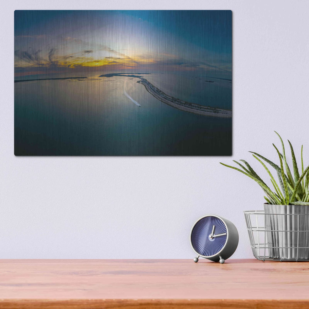 'Florida - Dunedin Caseway Sunset' by Luxe Portfolio – Metal Wall Art, 16x12 room view