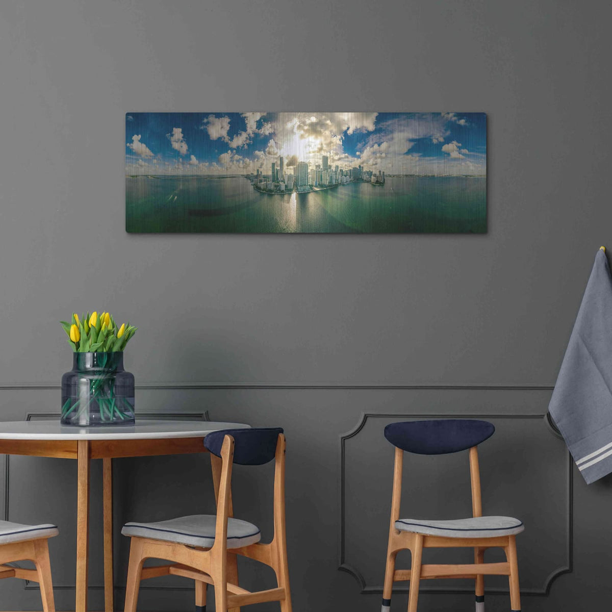 'Florida - Downtown Miami' by Luxe Portfolio – Metal Wall Art, 48x16 room view