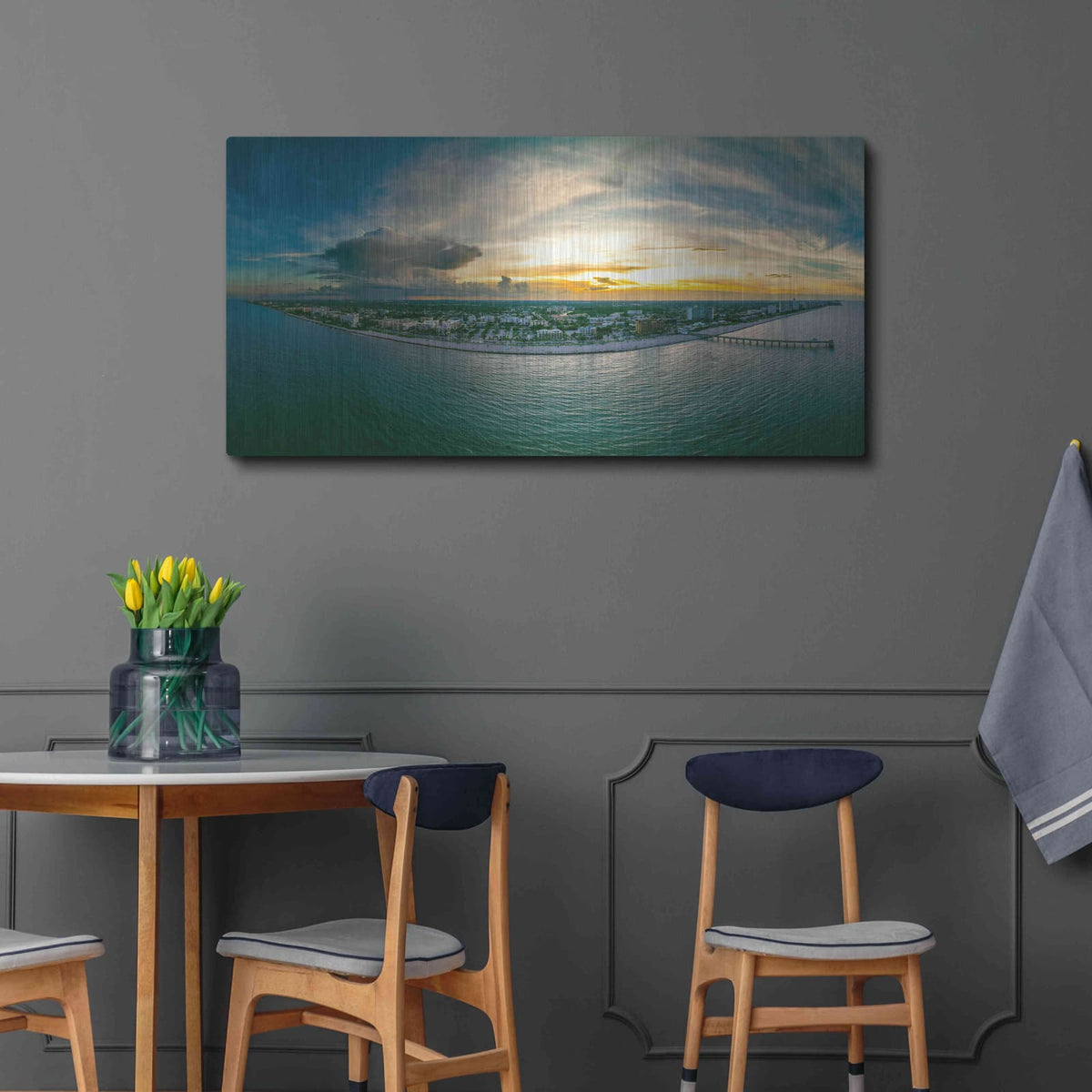 'Deerfield Beach, Florida 2' by Luxe Portfolio – Metal Wall Art, 48x24 room view