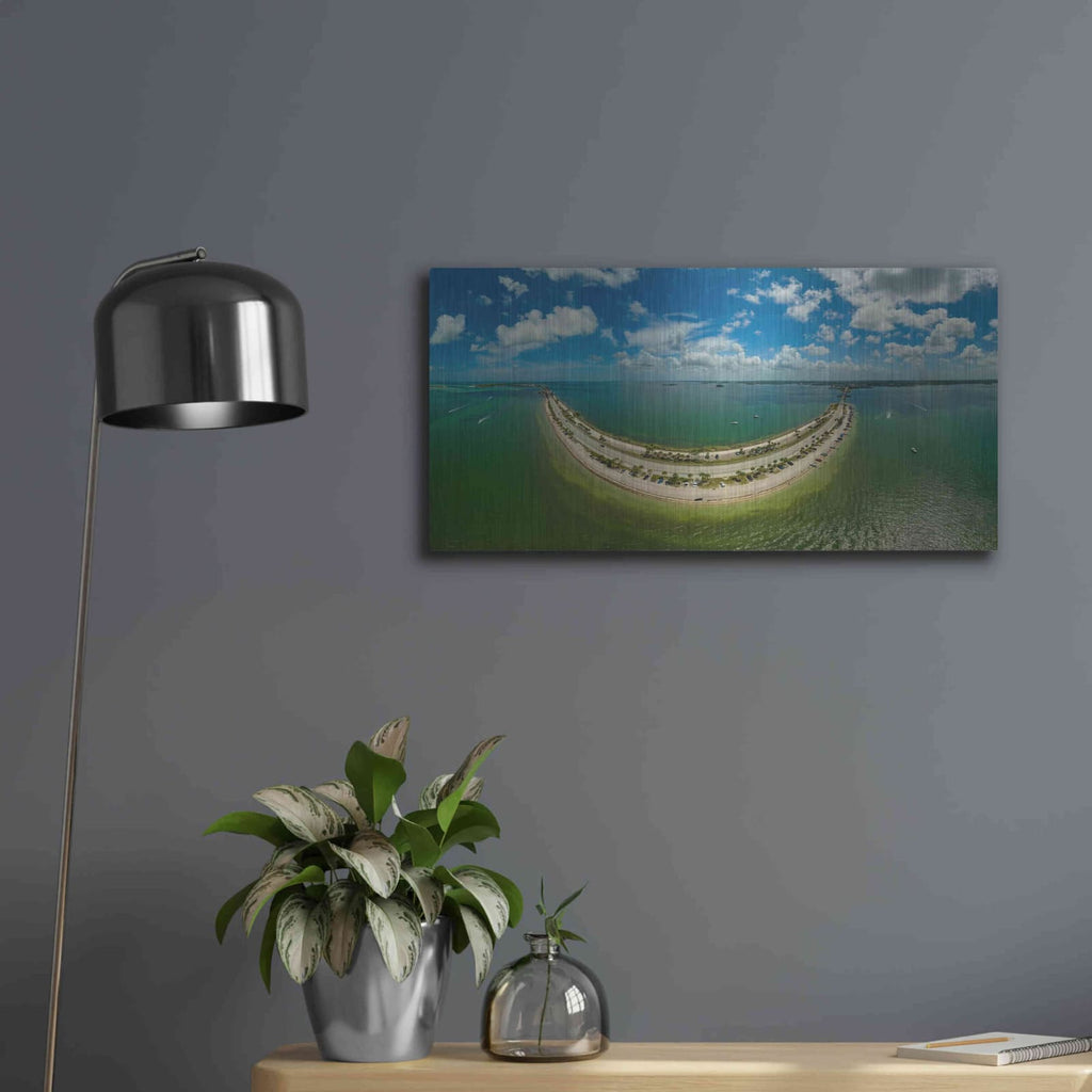 'Smiley Island' by Luxe Portfolio – Metal Wall Art, 24x12 room view