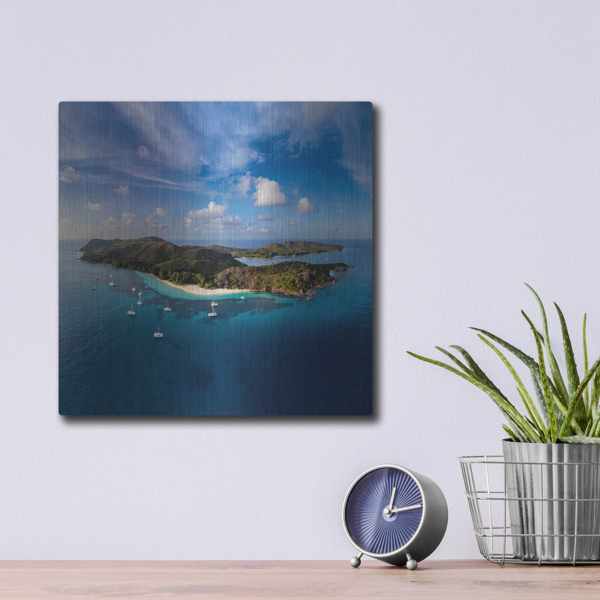 'Curieuse Island Seychelles' by Luxe Portfolio – Metal Wall Art, 12x12 room view