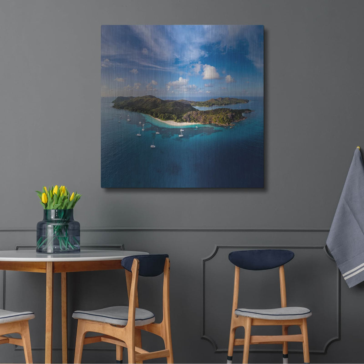 'Curieuse Island Seychelles' by Luxe Portfolio – Metal Wall Art, 36x36 room view