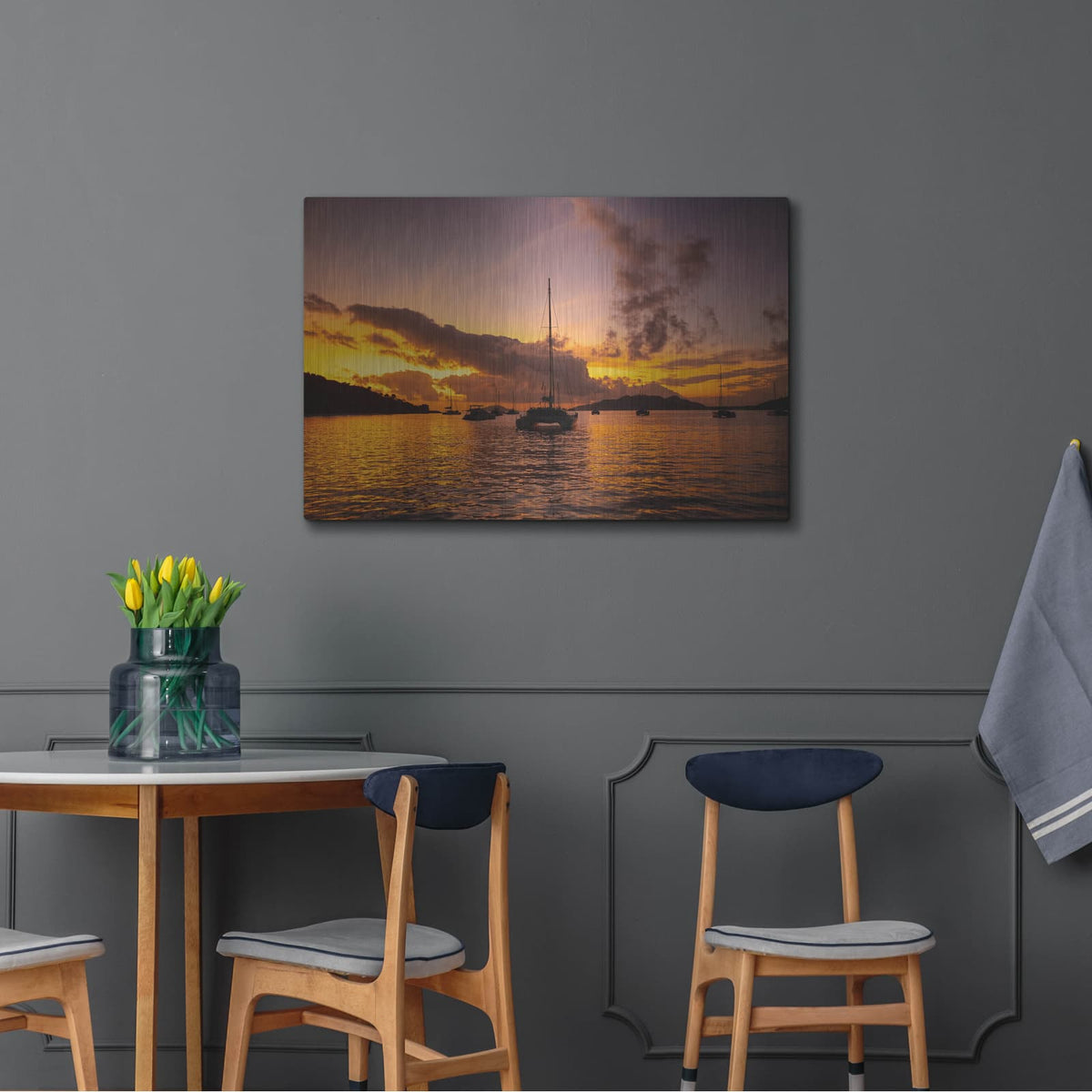 'Fiery Seychelles' by Luxe Portfolio – Metal Wall Art, 36x24 room view