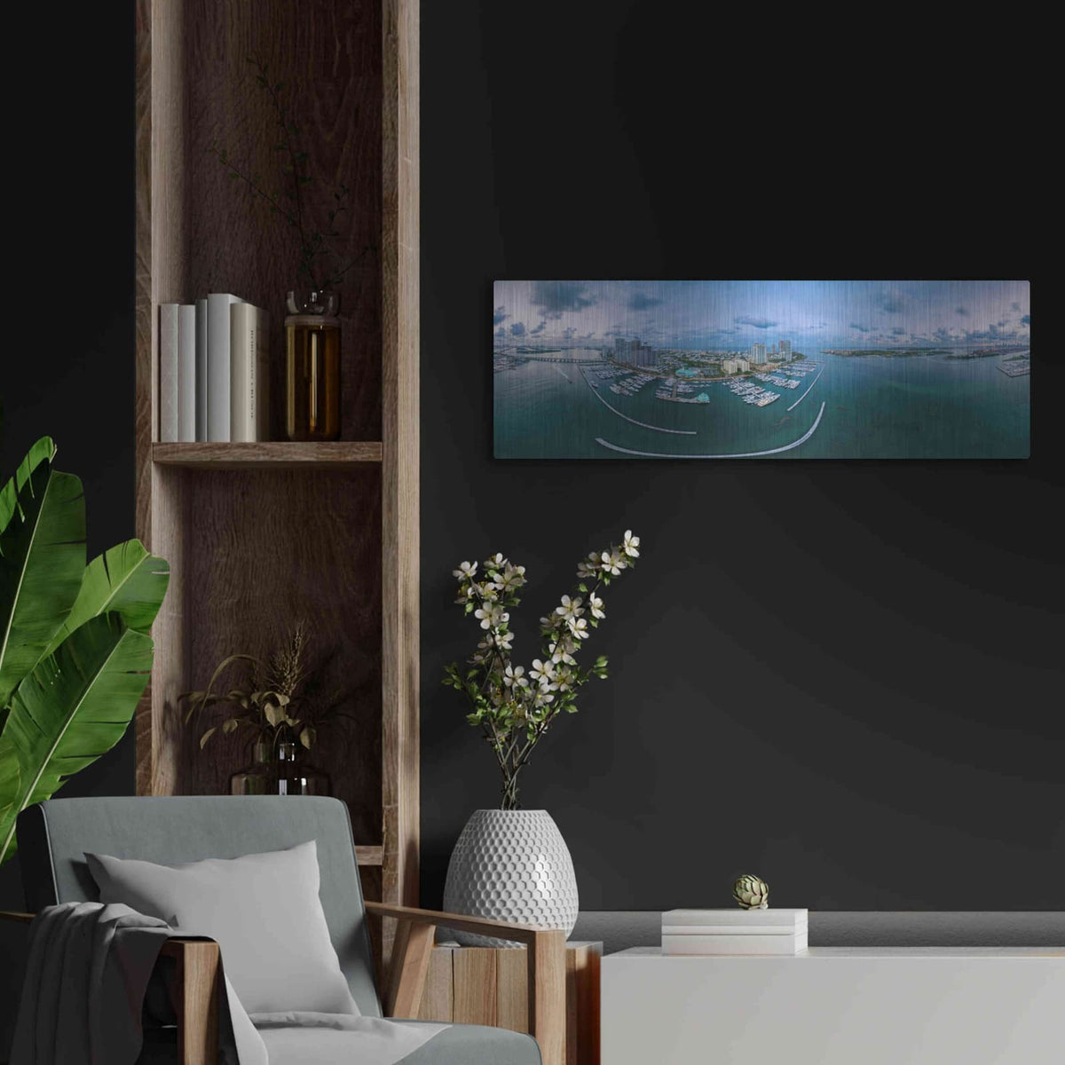 'Miami Twilight' by Luxe Portfolio – Metal Wall Art, 36x12 room view