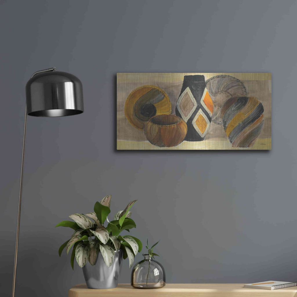 'Swirling Still Life' by Albena Hristova – Metal Wall Art, 24x12 room view