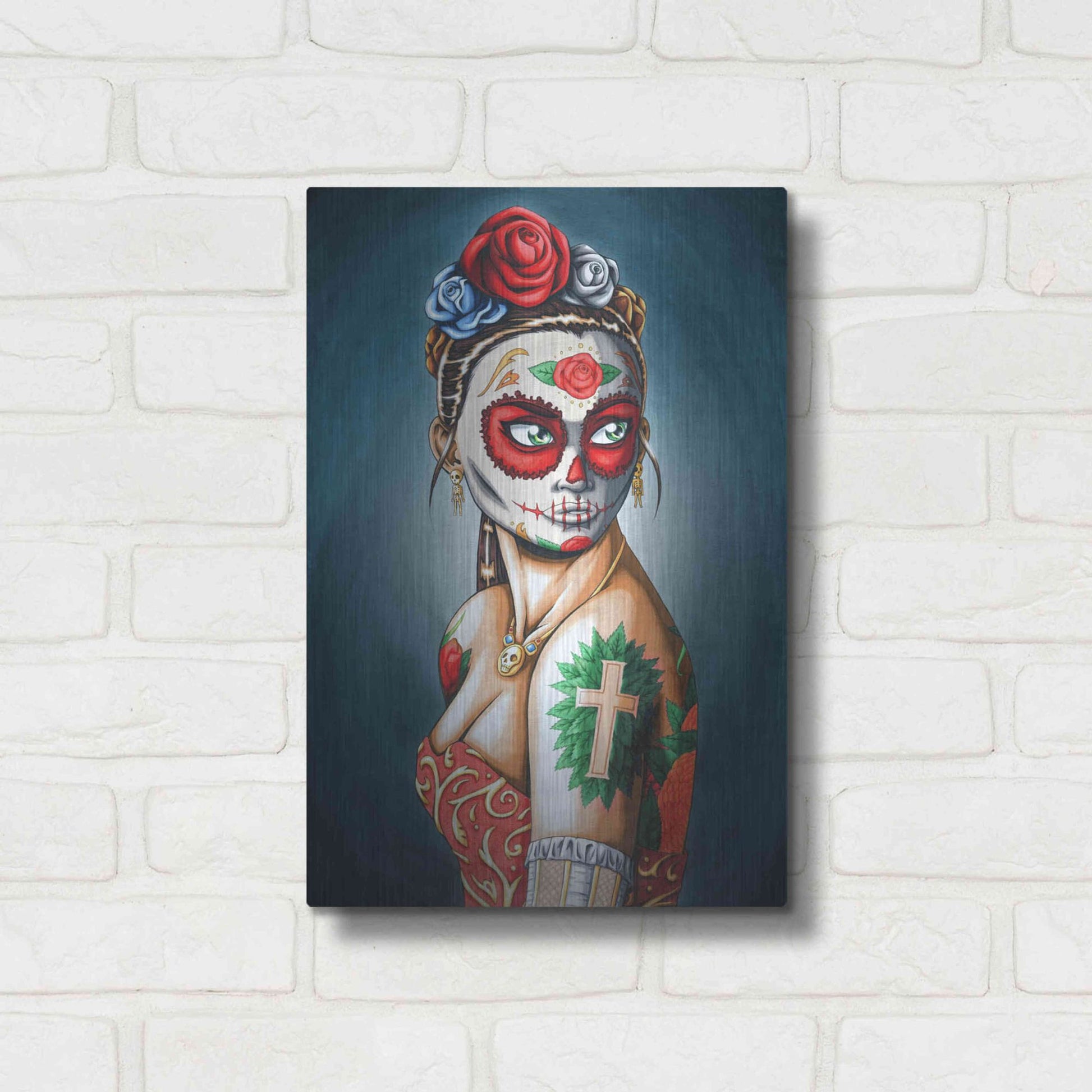 Luxe Metal Art 'Luna' by Nicholas Ivins,12x16