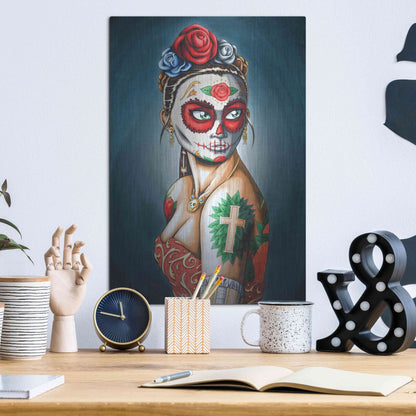 Luxe Metal Art 'Luna' by Nicholas Ivins,12x16