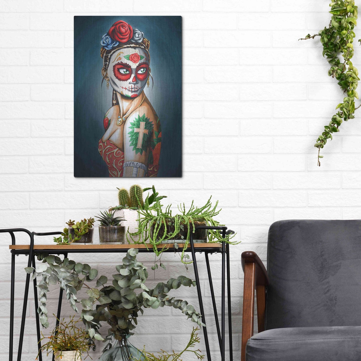 Luxe Metal Art 'Luna' by Nicholas Ivins,12x16