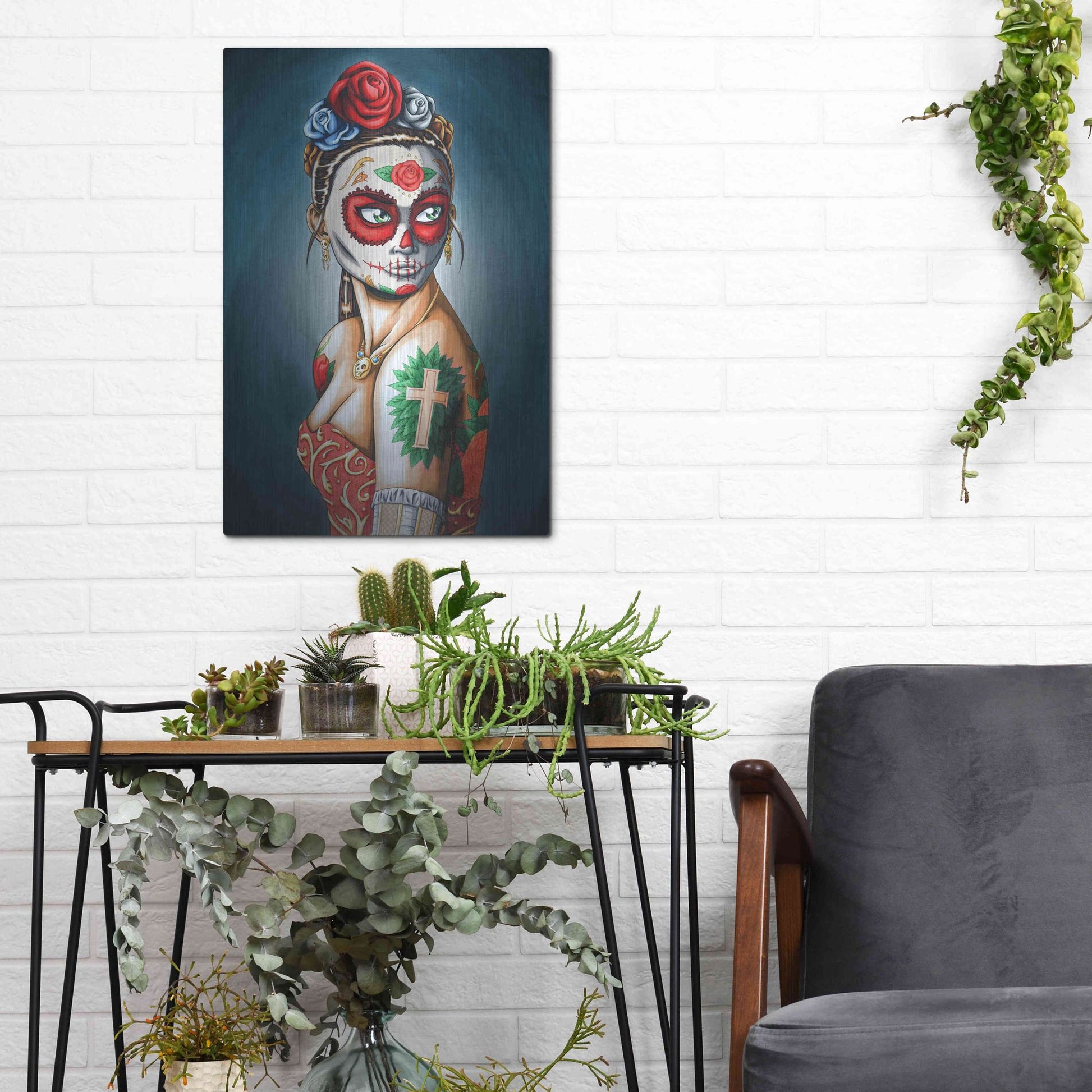 Luxe Metal Art 'Luna' by Nicholas Ivins,12x16