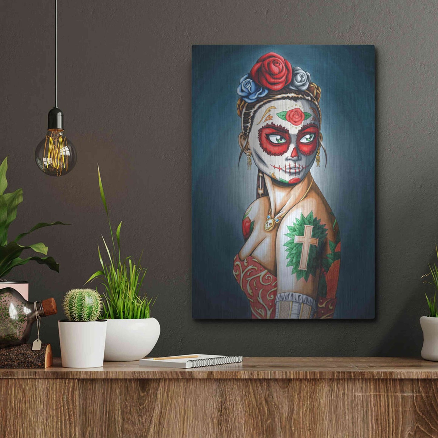 Luxe Metal Art 'Luna' by Nicholas Ivins,12x16