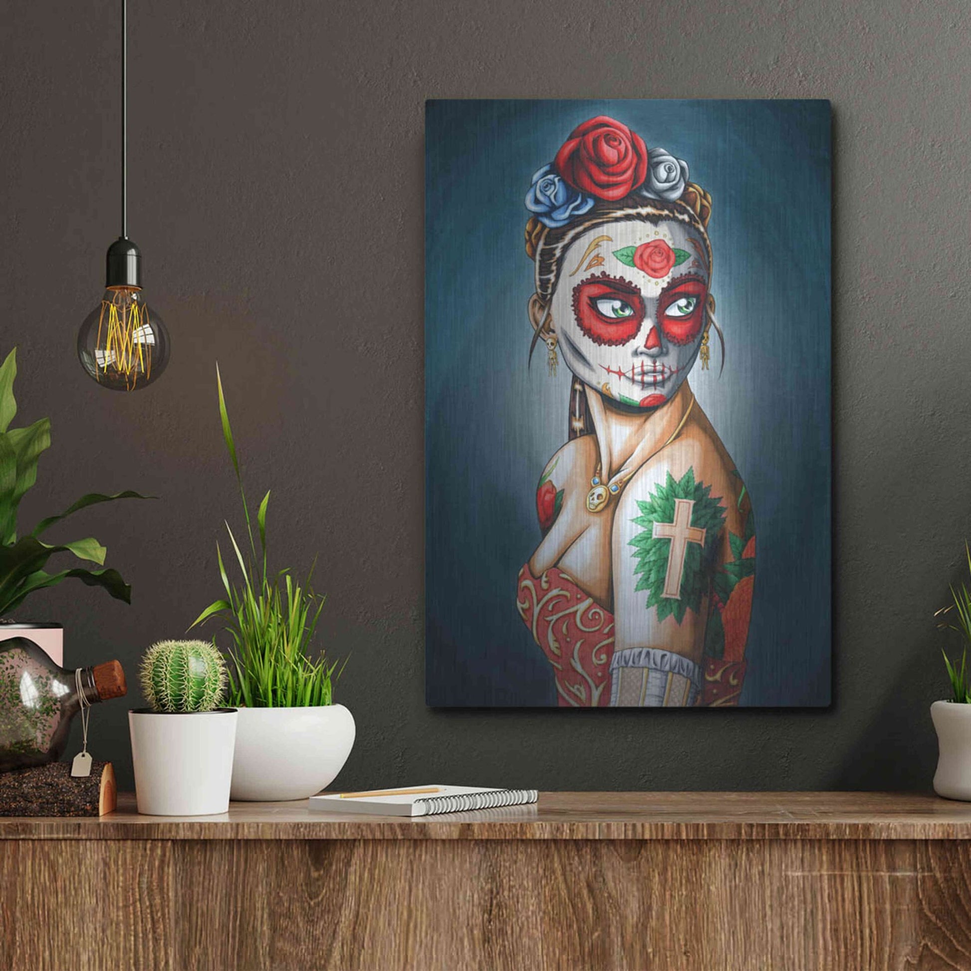 Luxe Metal Art 'Luna' by Nicholas Ivins,12x16