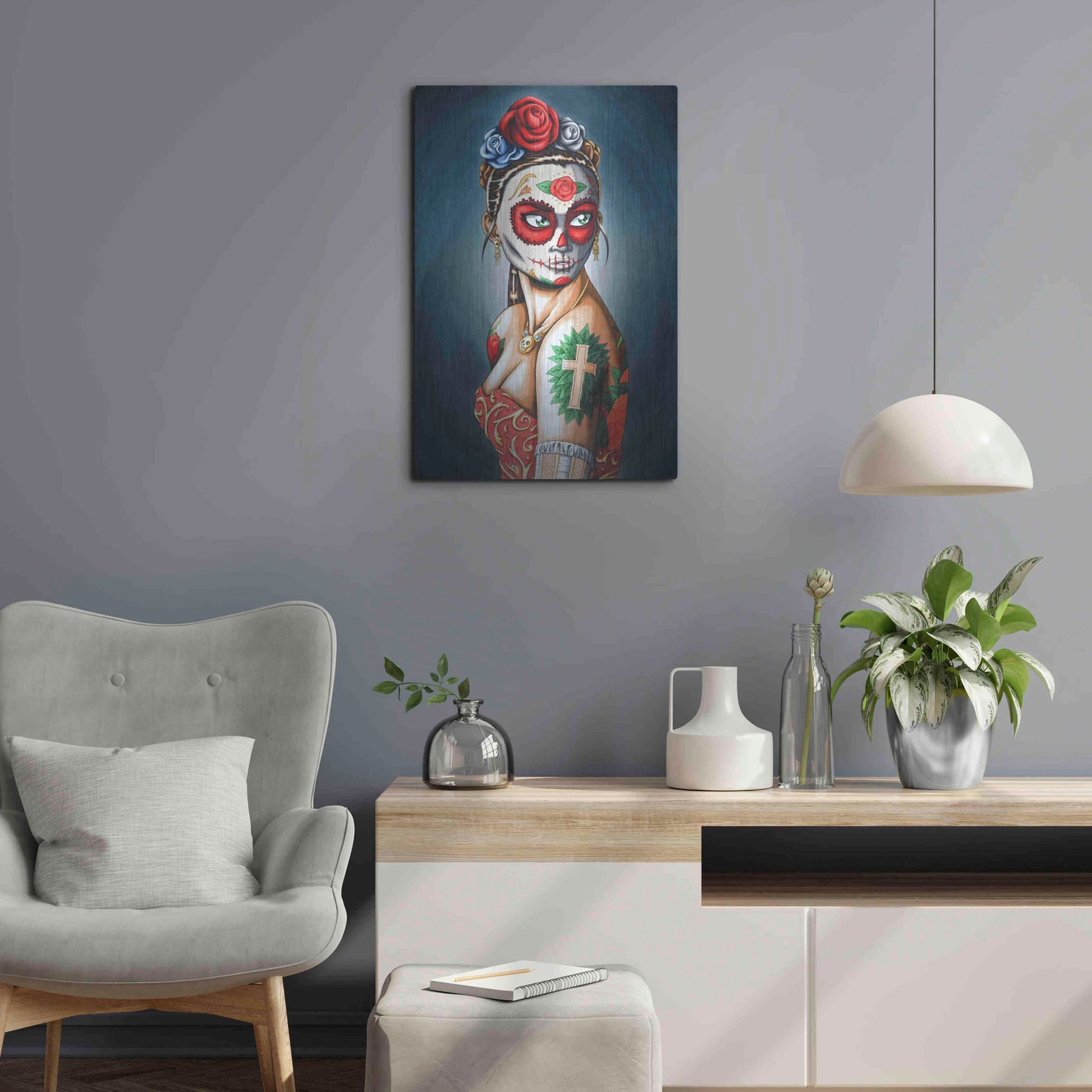 Luxe Metal Art 'Luna' by Nicholas Ivins,16x24