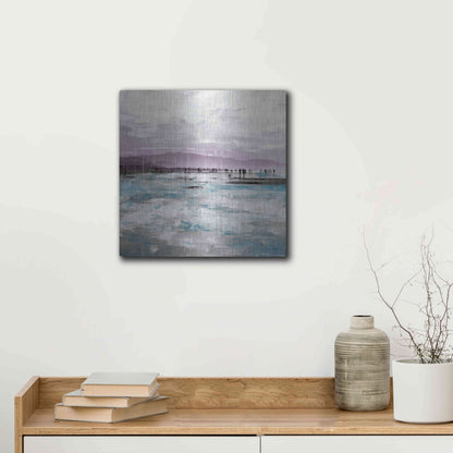 Luxe Metal Art 'Beach I' by Summer,12x12