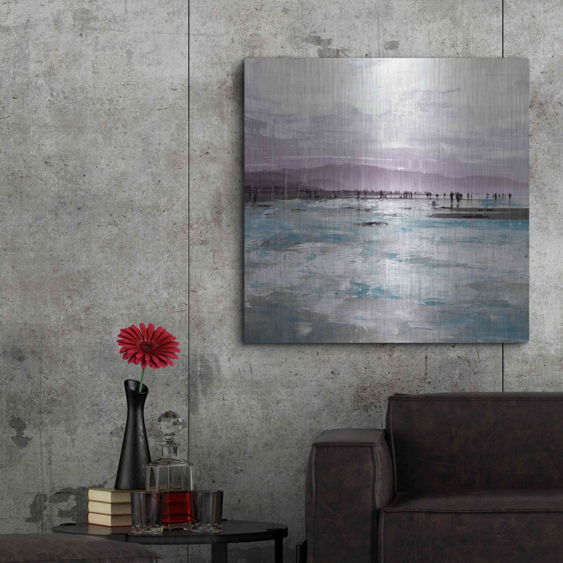 Luxe Metal Art 'Beach I' by Summer,36x36