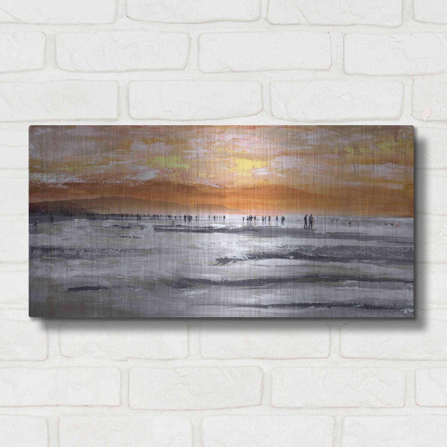 Luxe Metal Art 'Beach II' by Summer,24x12