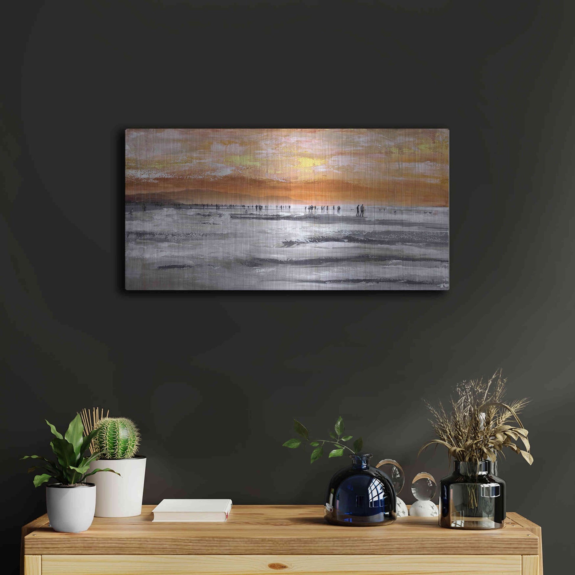 Luxe Metal Art 'Beach II' by Summer,24x12