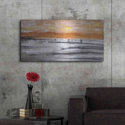 Luxe Metal Art 'Beach II' by Summer,48x24