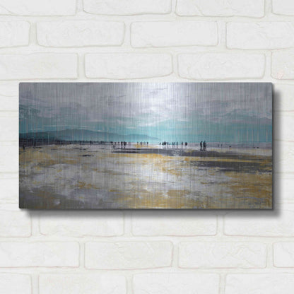 Luxe Metal Art 'Beach III' by Summer,24x12