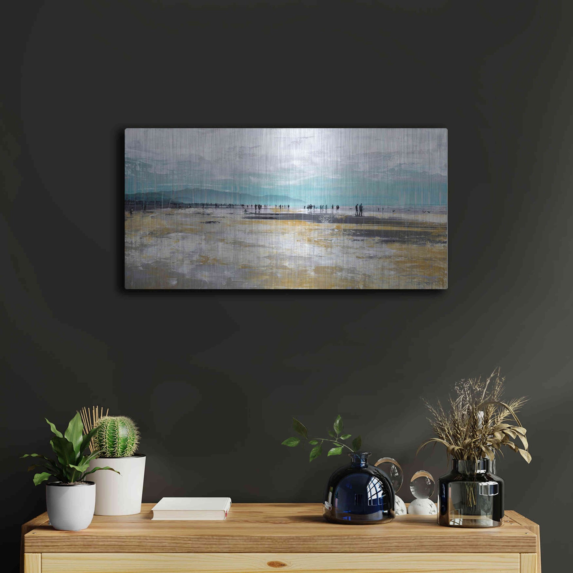 Luxe Metal Art 'Beach III' by Summer,24x12