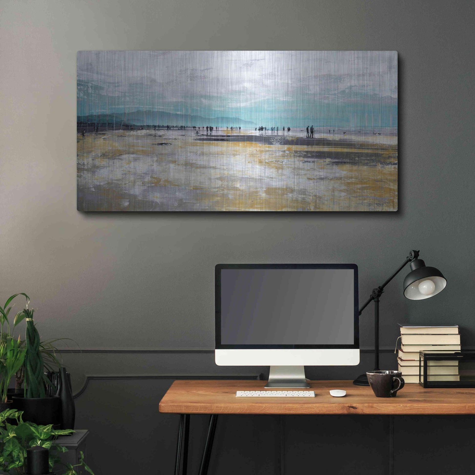 Luxe Metal Art 'Beach III' by Summer,48x24