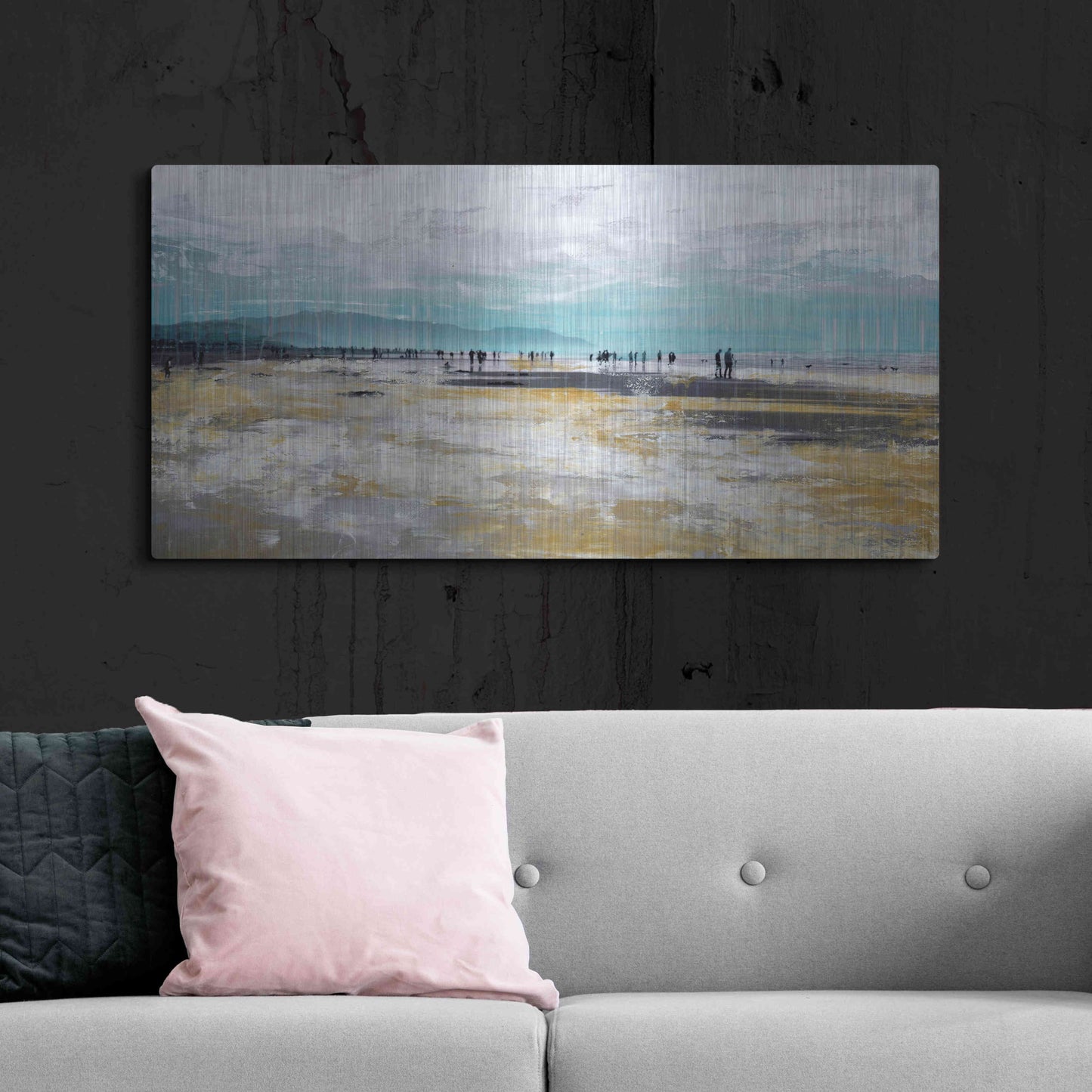 Luxe Metal Art 'Beach III' by Summer,48x24