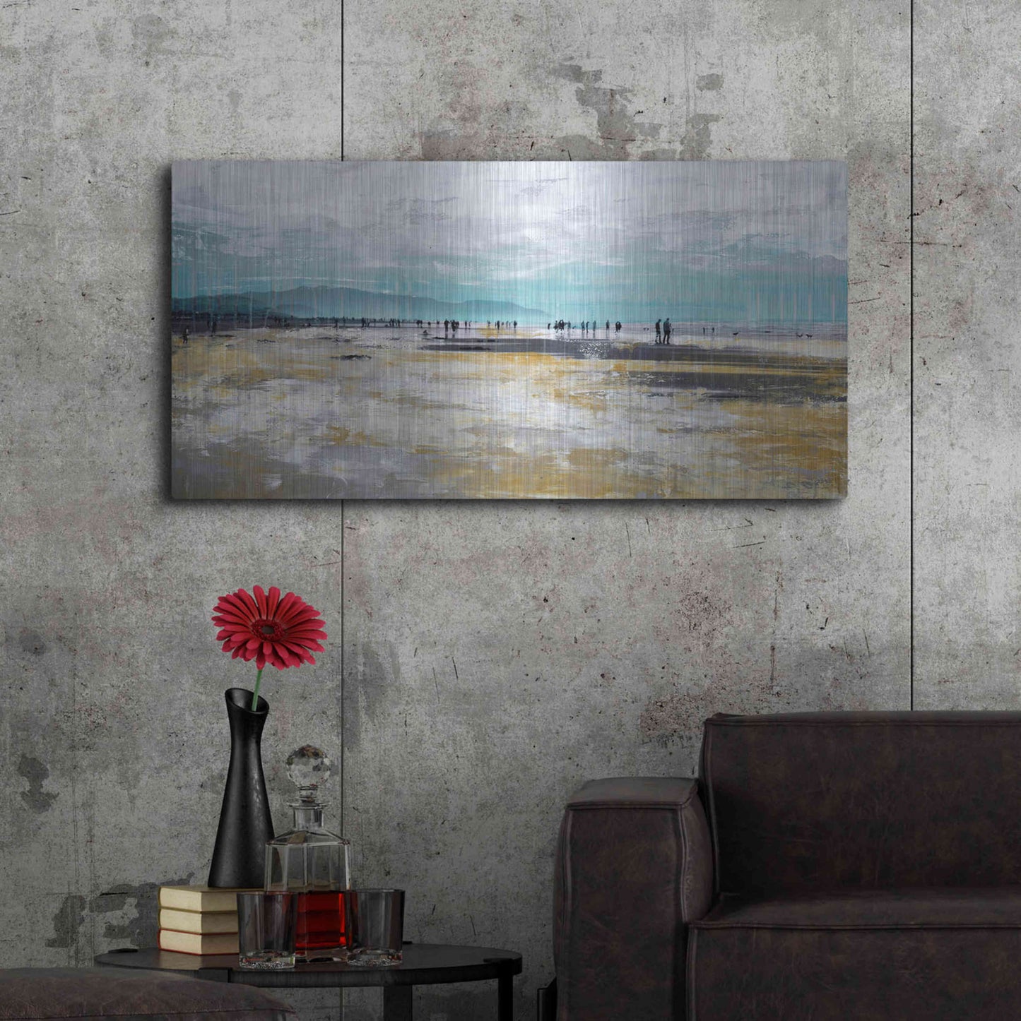 Luxe Metal Art 'Beach III' by Summer,48x24