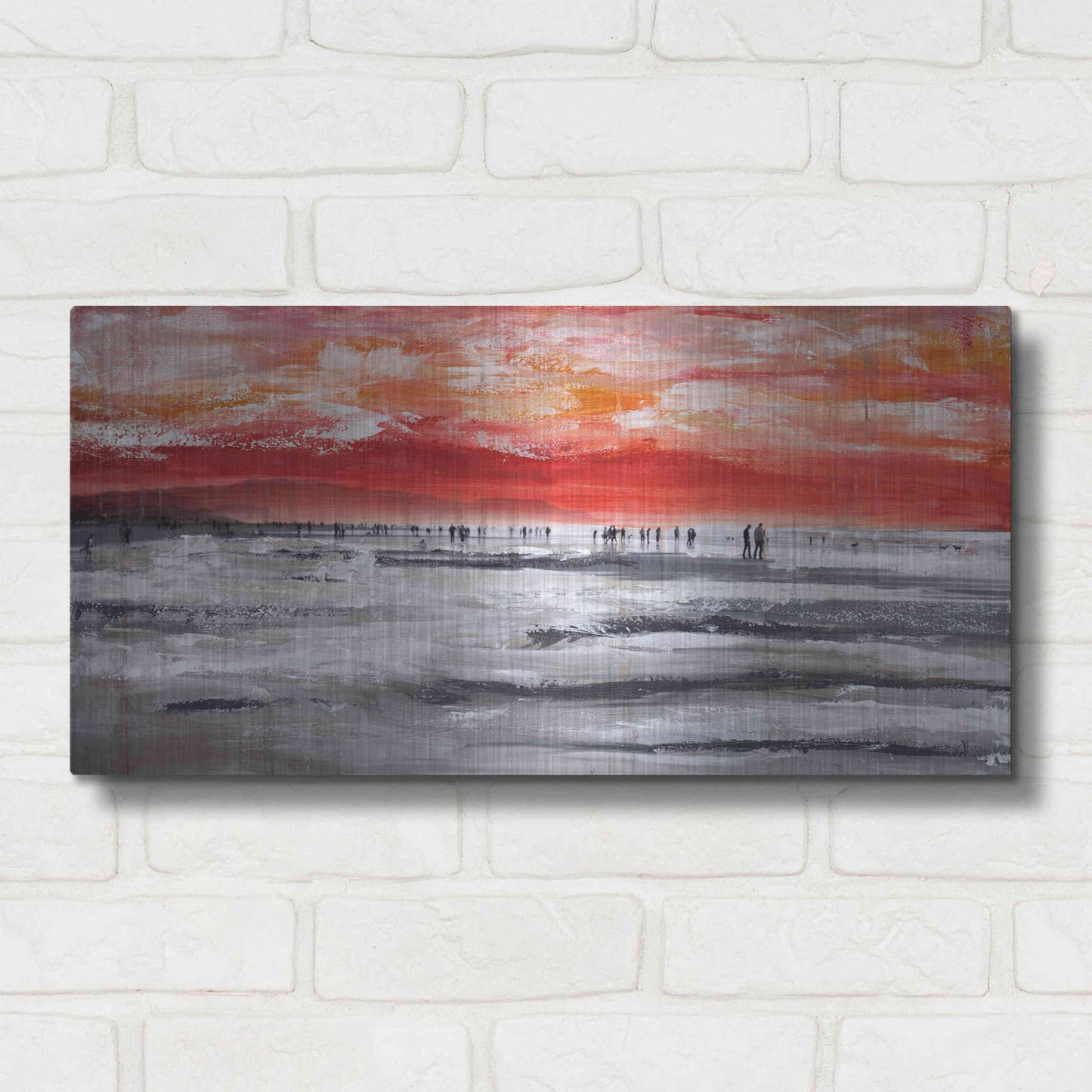 Luxe Metal Art 'Beach IV' by Summer,24x12