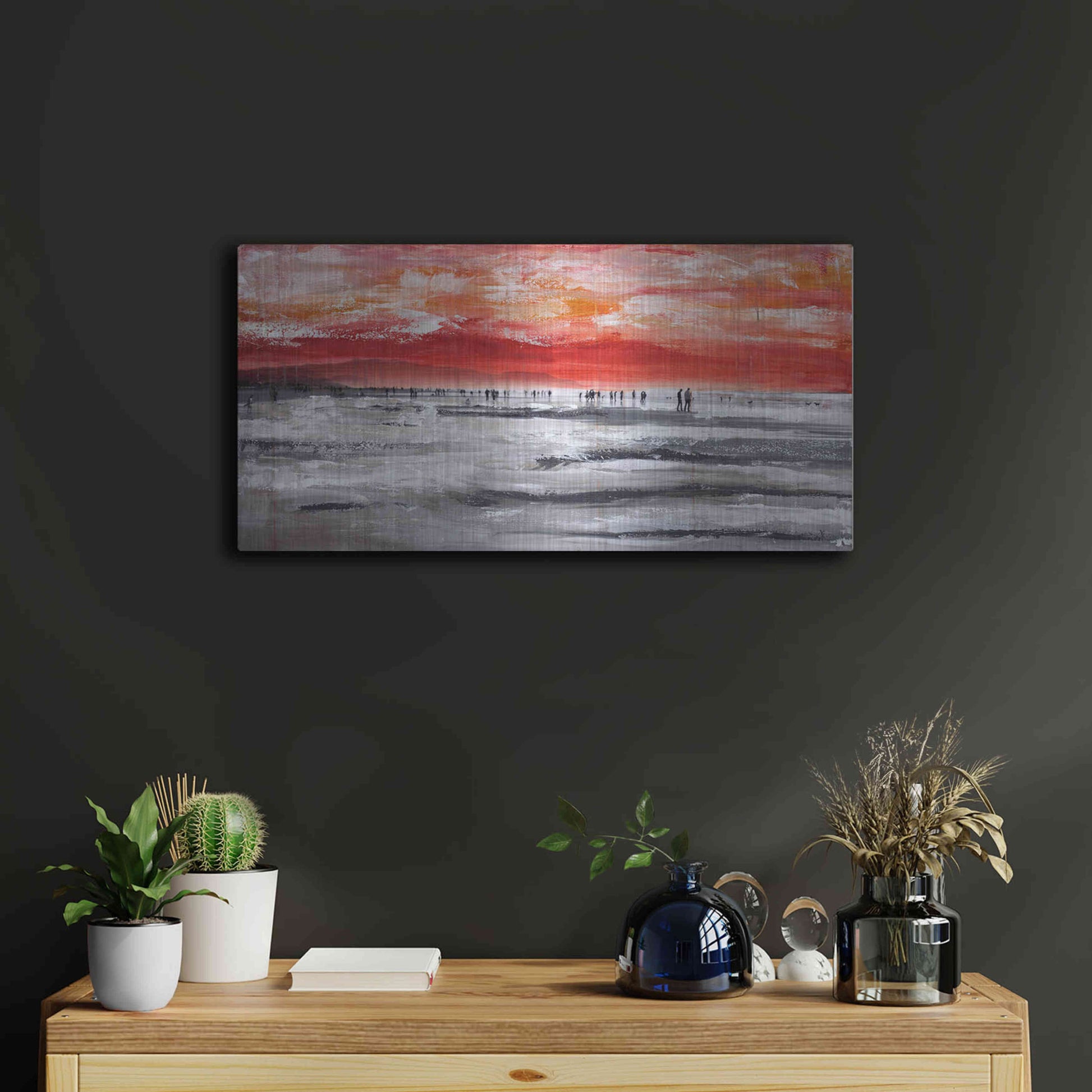 Luxe Metal Art 'Beach IV' by Summer,24x12